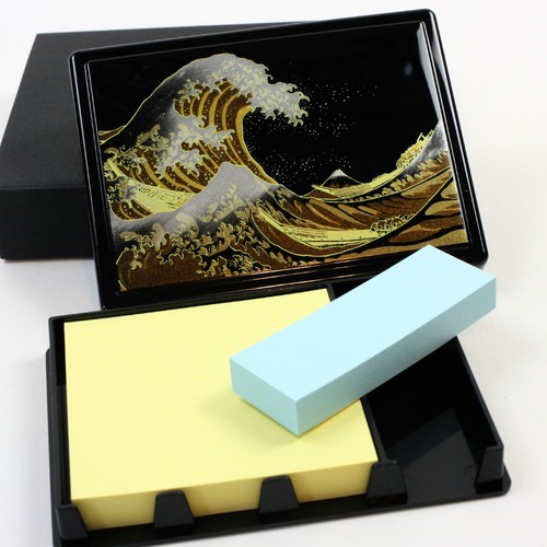 Lackbox welle mit haftzetteln - lackbox,